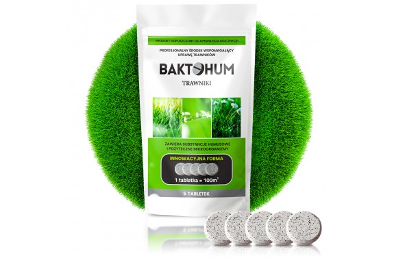 Baktohum Trawniki Tabletki humusowe z bakteriami bacillus na gęsty trawnik 5szt.