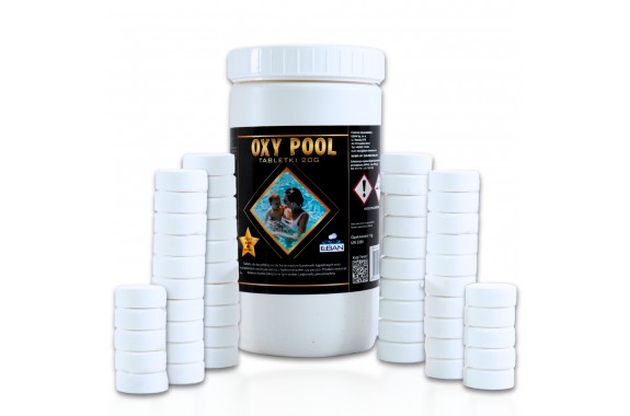 Tabletki EBAN Oxy Pool 20g Aktywny TLEN do basenu dezynfekcja wody dla alergików 0,5kg