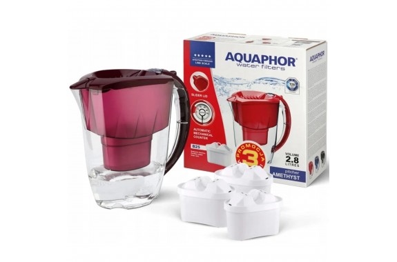 Dzbanek filtrujący Aquaphor Amethyst Wiśniowy 2,8L + 3 wkłady B25 Maxfor