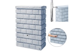 Garantia ROCKY Junior zbiornik na deszczówkę płaski przyścienny 300L Ciemny Granit