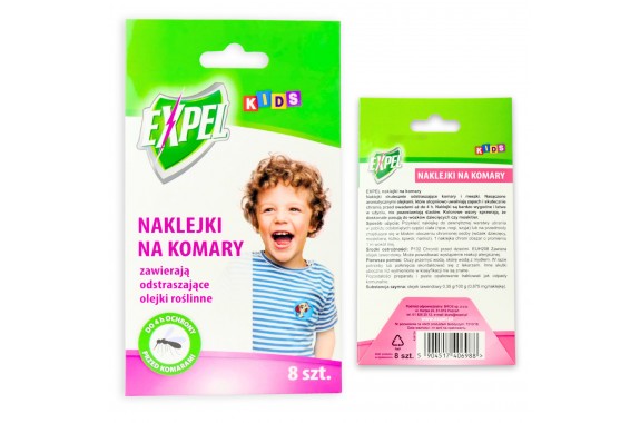 EXPEL KIDS Naklejki na komary Ochrona dla dzieci 8 sztuk
