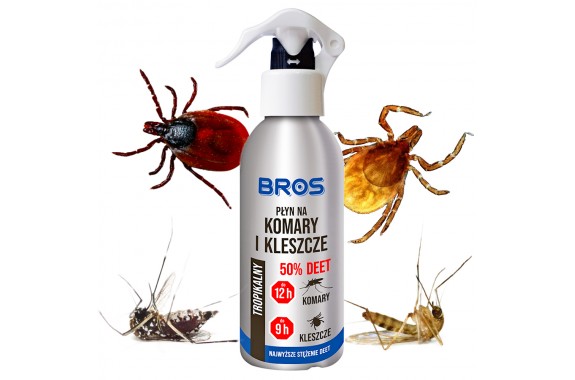 BROS Płyn na komary i kleszcze 50% DEET 130 ml