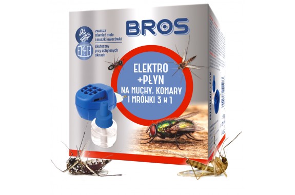 BROS elektro + płyn 3w1 na muchy, komary i mrówki