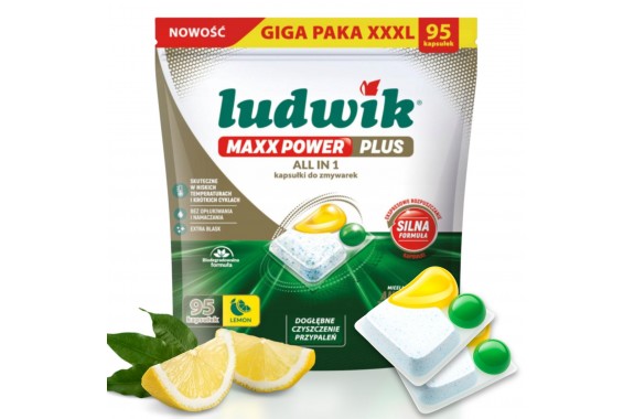 Ludwik Maxx Power ALL-IN-1 Kapsułki do zmywarki cytrynowe 95 szt.