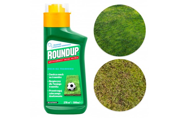 ROUNDUP Antychwas Total ULTRA środek na mech na trawniku 0,5L 278 m2