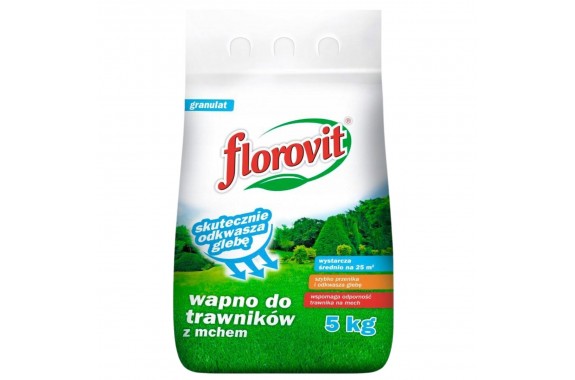 FLOROVIT Granulowane Wapno do TRAWNIKA zasadowe worek 5kg