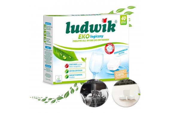 Ludwik Tabletki do zmywarek ekologiczne all in one 40 tabletek na tłuszcz i osady