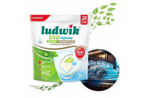 Ludwik Ekologiczne kapsułki do zmywarki Ultimate Plus All in One 28 szt.