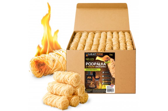 HeatFire Naturalna podpałka z wełny drzewnej rozpałka do grilla i kominka 5kg