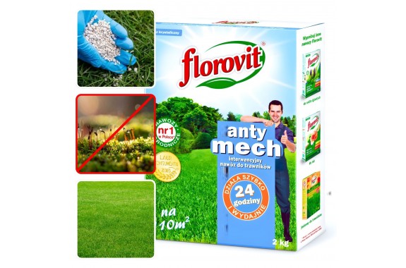 Interwencyjny nawóz na Trawnik bez mchu Żelazo FLOROVIT karton 2kg