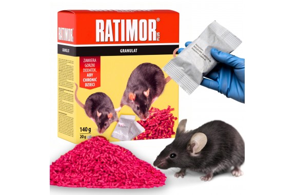 Granulowana Trutka na myszy szczury w granulkach Ratimor 140 g