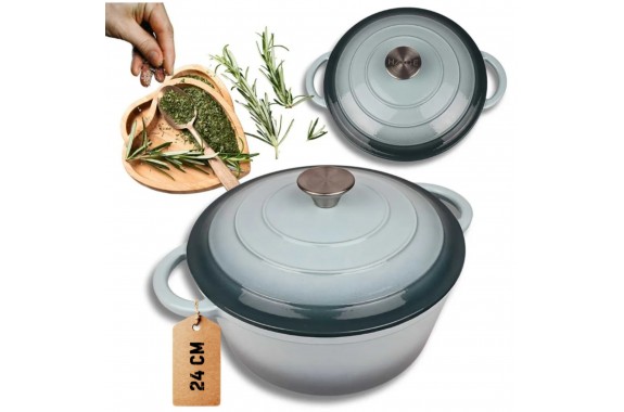 Garnek żeliwny emaliowany HAGE 4L 24 cm sól morska