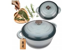 Garnek żeliwny emaliowany HAGE 4L 24 cm sól morska