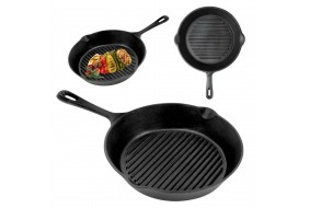 Patelnia Żeliwna Grillowa Indukcja Gaz HAGE 30 cm