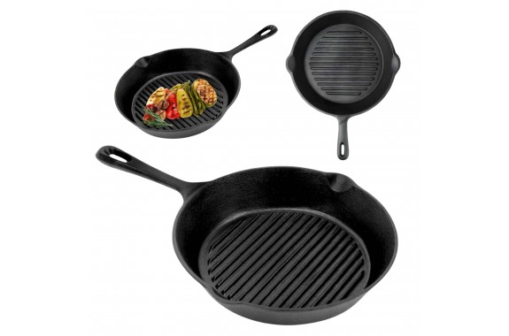 Patelnia Żeliwna Grillowa Indukcja Gaz HAGE 30 cm