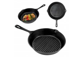 Patelnia Żeliwna Grillowa Indukcja Gaz HAGE 30 cm