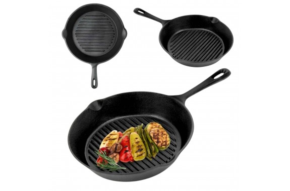 Patelnia Żeliwna Grillowa Indukcja Gaz HAGE 26 cm