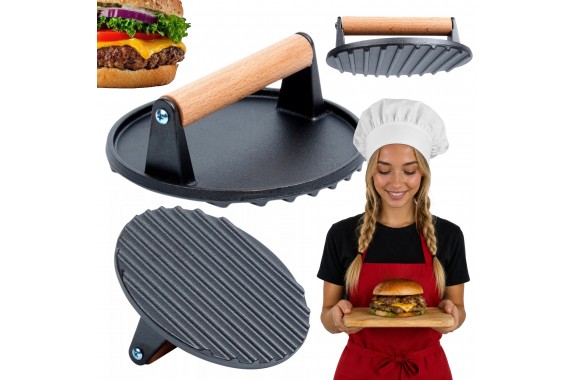 Praska do Burgerów Smashburgerów żeliwna okragła HAGE 17,5 cm