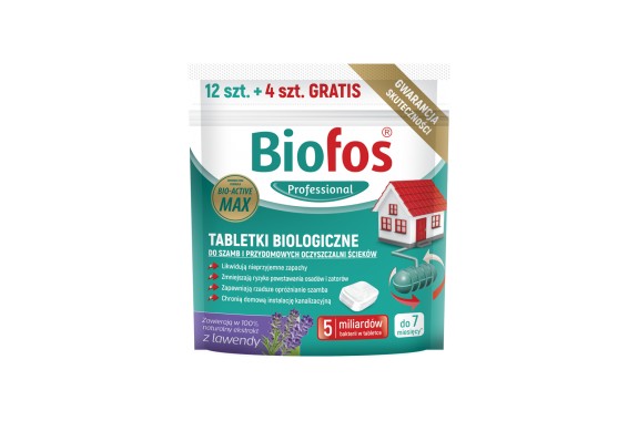 Biofos Tabletki biologiczne do szamba 12 szt + 4 szt gratis