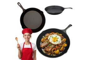 Patelnia Żeliwna na Gaz Indukcję Grill HAGE 30 cm