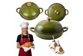 Żeliwny Garnek do Pieczenia Chleba Emaliowany HAGE 2L 26 cm Czerwony