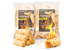 HeatFire Naturalna podpałka z wełny drzewnej rozpałka do grilla i kominka 1kg