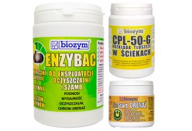 Enzybac do eko szamb 1kg + Odtłuszczacz CPL + BioStart Drenaż