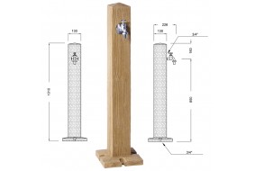 Garantia GRANIT Słupek do poboru wody jasne drewno + kranik