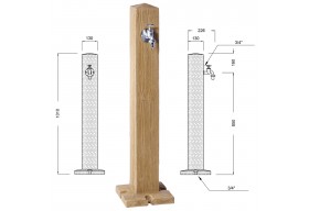 Garantia GRANIT Słupek do poboru wody jasne drewno + kranik
