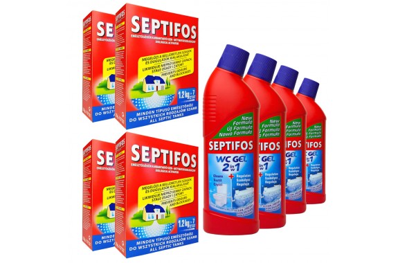 Septifos 4,8 kg + 4 x Żel WC 750ml