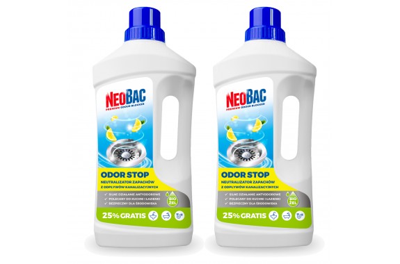 NeoBac Odor Stop neutralizator zapachów w odpływach 2x 1L