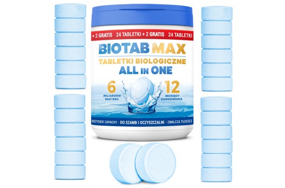 BioTab MAX 3w1 Tabletki biologiczne do szamba i oczyszczalni