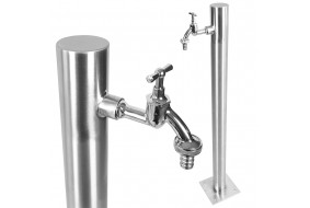 AQUABIN Słupek ogrodowy + kranik 3/4" do podlewania stal R-INOX