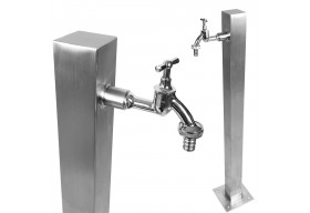 AQUABIN Słupek ogrodowy + kranik 3/4" do podlewania stal S-INOX