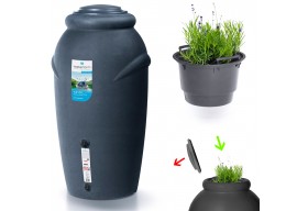 Zbiornik na deszczówkę 2w1 Aquacan Baby 210L + doniczka antracyt