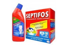 Septifos Aktywator w saszetkach 648g + Eko Żel WC 3w1 SEPTIBIO 750 ml