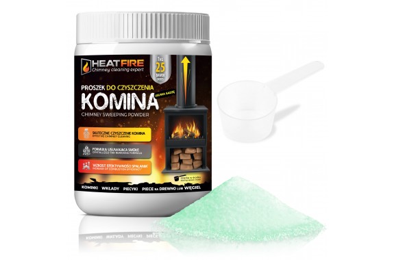 HeatFire Proszek do czyszczenia komina pieca usuwa sadzę smołę 1kg