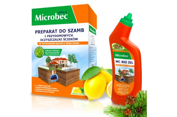 Microbec Ultra 1 kg Cytrynowy + Żel WC 500 ml Gratis