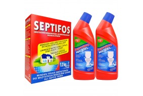 Zestaw Septifos preparat do szamb i oczyszczalni + 2x Bio Żel WC 750 ml