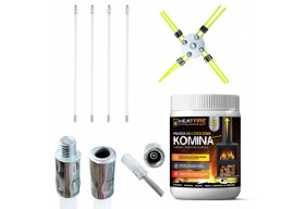 Szczotka do komina z adapterem na wiertarkę 4m głowica z włókna + proszek Heatfire GRATIS