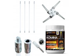 Szczotka do komina z adapterem na wiertarkę 4m głowica ze stali falowanej + proszek Heatfire GRATIS