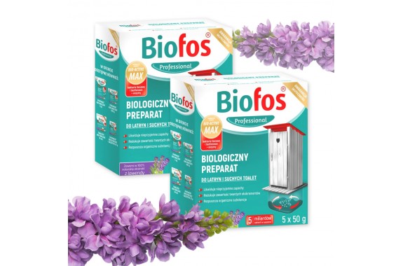 Zestaw BIOFOS Biologiczny preparat do latryn i toalet 50 g 2x5 saszetek