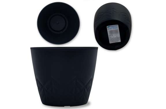 ProsperPlast Donica 1,3L Doniczka Areco na kwiaty zioła fi 13,8 cm wys. 11,5 cm antracyt