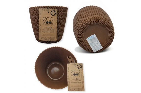 ProsperPlast Doniczka na kwiaty zioła Splofy ECO Wood 5L naturo ECO