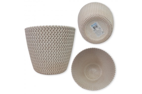 ProsperPlast Doniczka na kwiaty zioła Splofy ECO Wood 5L biała