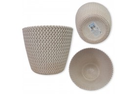 ProsperPlast Doniczka na kwiaty zioła Splofy ECO Wood 5L biała