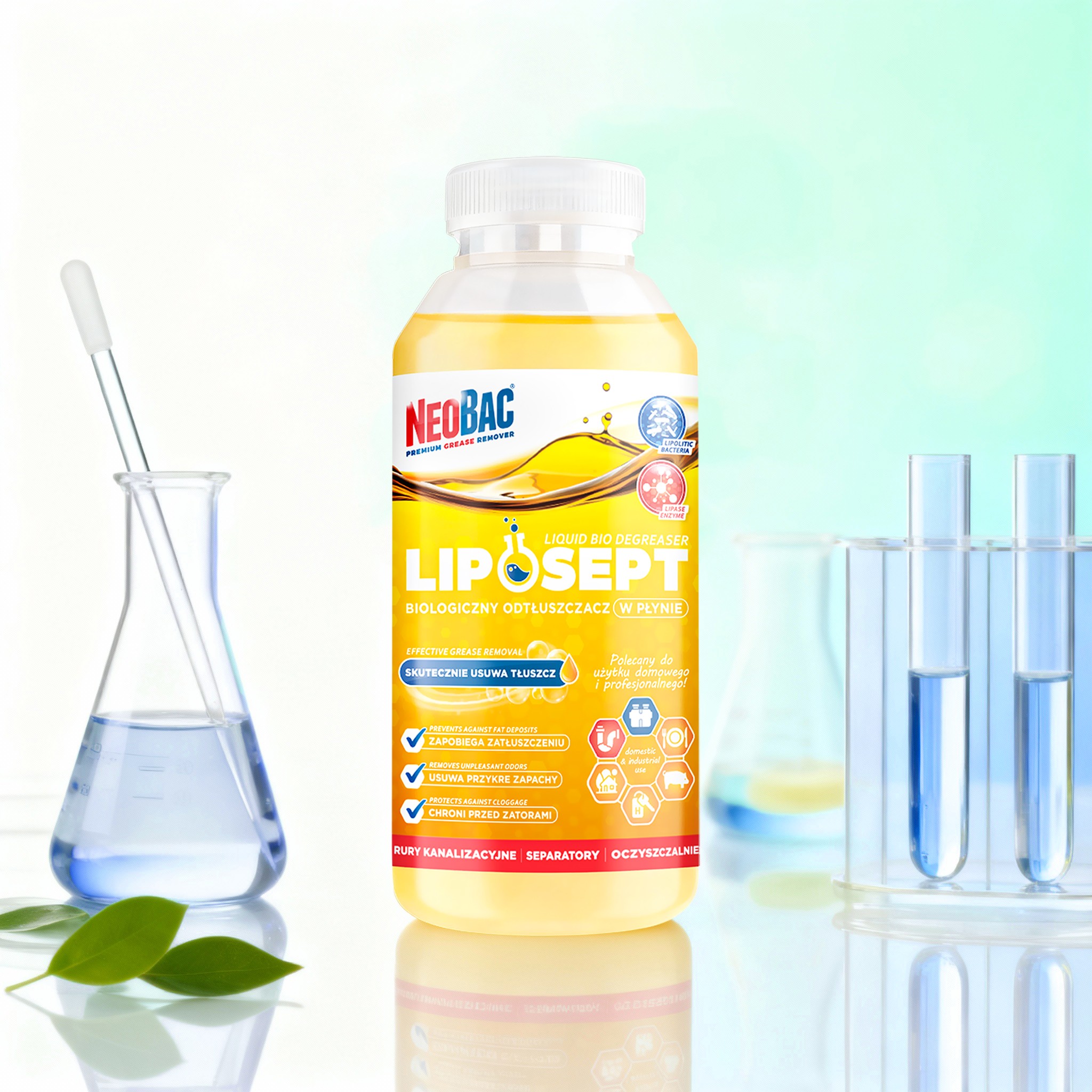 Innowacyjny odtłuszczacz biologiczny w płynie NeoBac LIPOSEPT