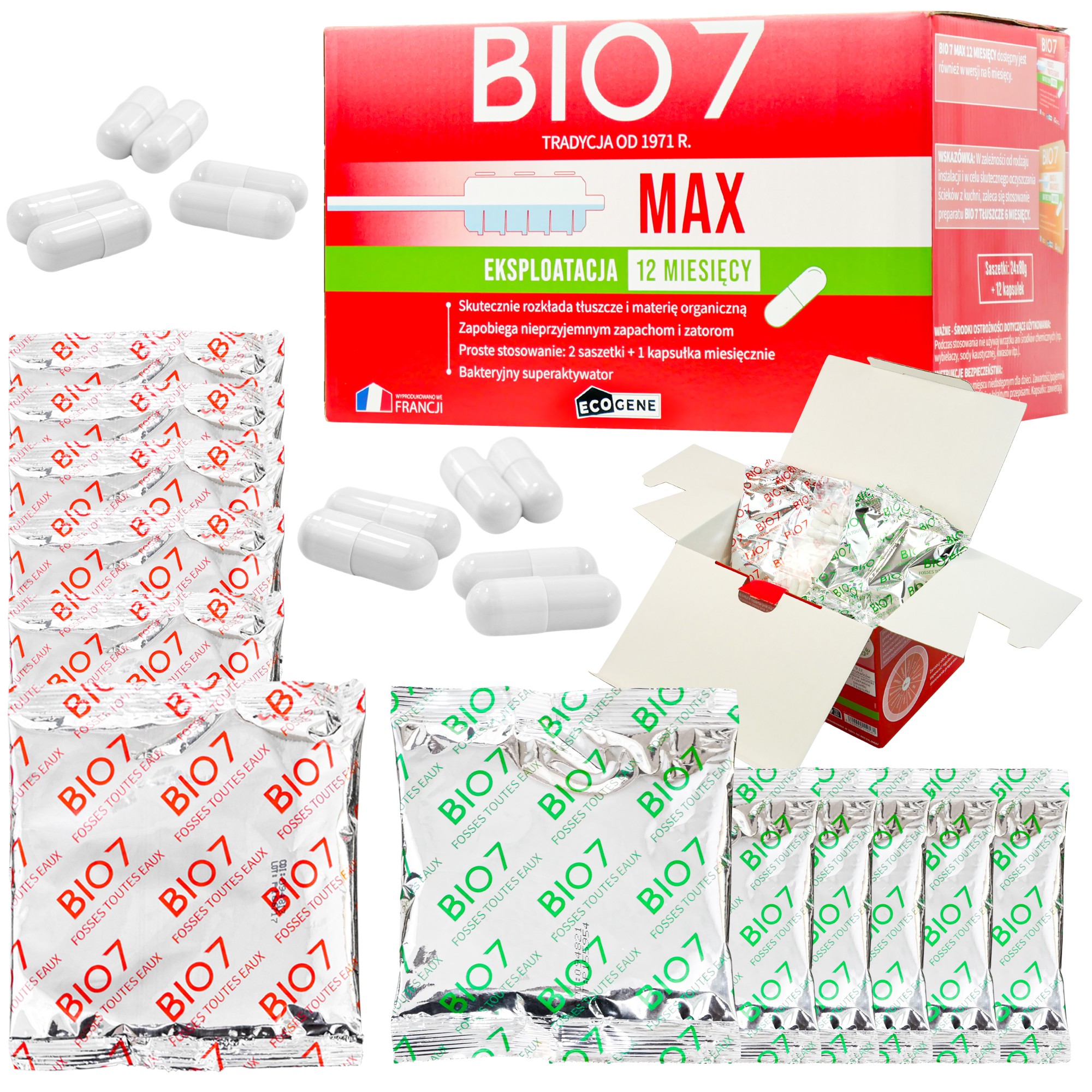 Bio7 max opakowanie saszetki + kapsułki