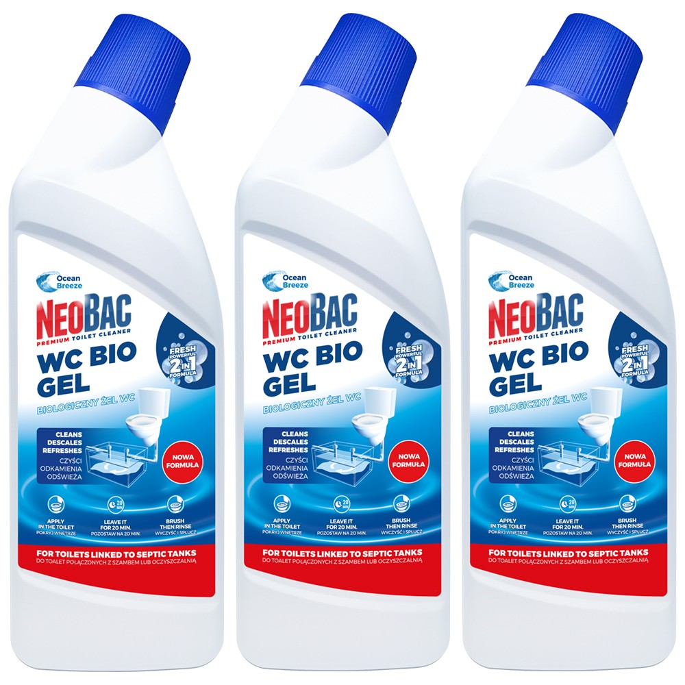 NeoBac WC BIO ŻEL 2w1 do mycia toalet 3x 750 ml