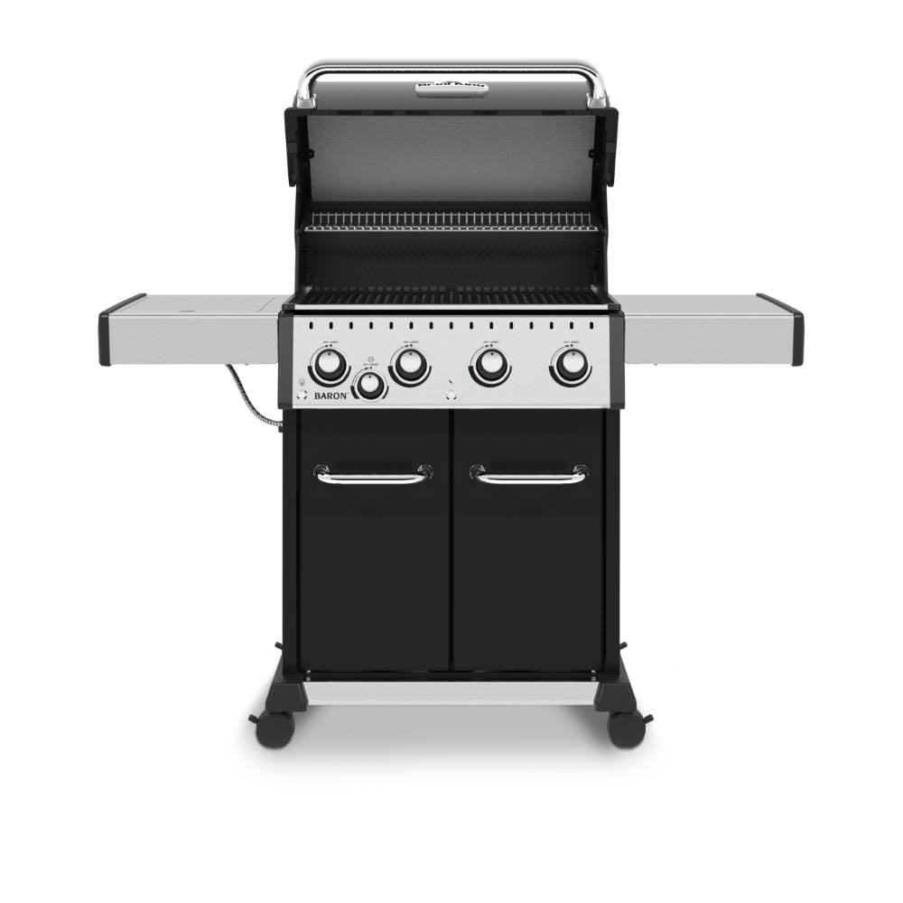 czarno-srebrny grill gazowy broil king baron 440